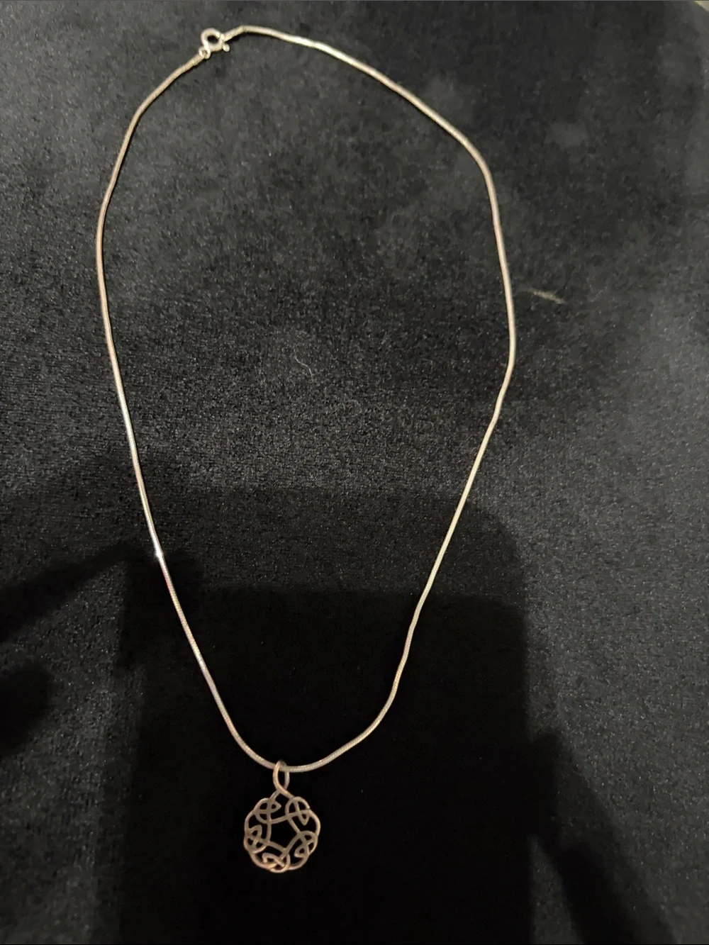 Delicate Sterling Silver Celtic-Style Pendant Necklace for Women
